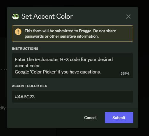 Giveaway Color Example