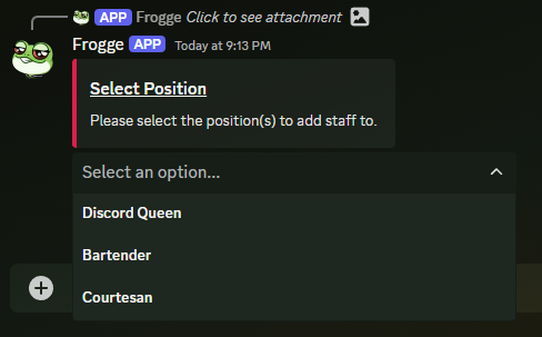 Add Staff Select Position