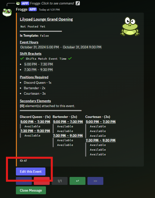 Events List