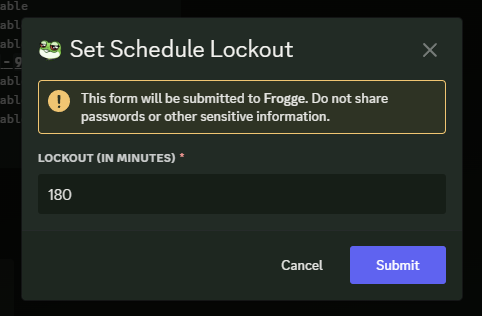 Schedule Lockout