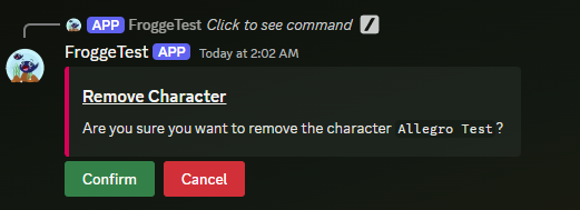 Delete Character Confirmation