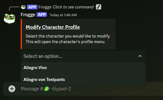 Character Selection