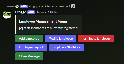 Employee Management Menu