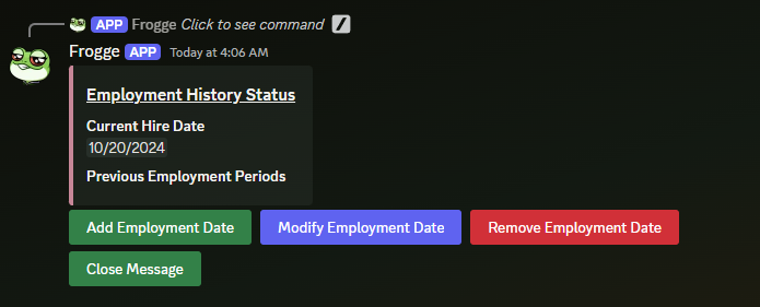 Employee Employment History